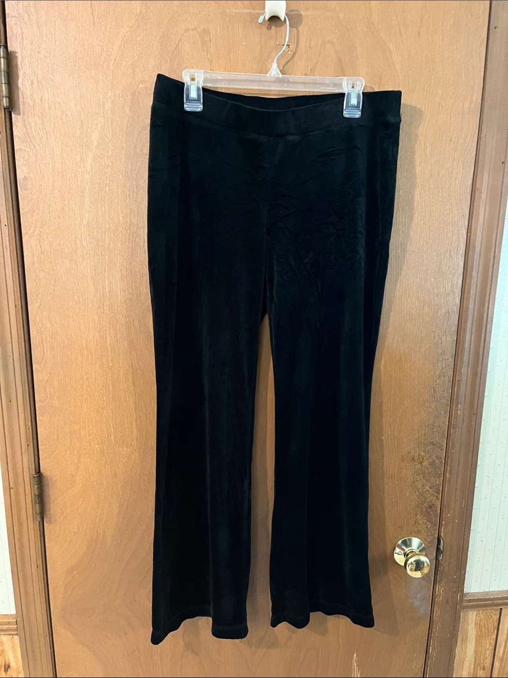 Juicy Couture Black Velvet Wide-Leg Pants